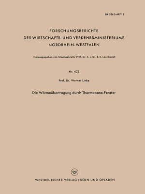 cover image of Die Wärmeübertragung durch Thermopane-Fenster